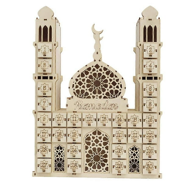 1 Pc Reusable Countdown Poster Decorative Creative Ramadan Calendar (Khaki)
