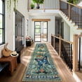 thumbnail image 6 of Lahome Decor 2.5'x10' Butterfly Runner Rug for Hallways,2.5x10ft Kitchen Rugs, Non-Slip Washable Rugs Stain Resistant Boho Floral Low-Pile Runner Rug Rubber Backing for ‎Bathroom Bedroom,Green, 6 of 10
