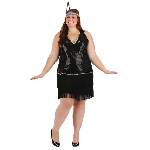 Plus Size Women's Onyx Flapper Costume