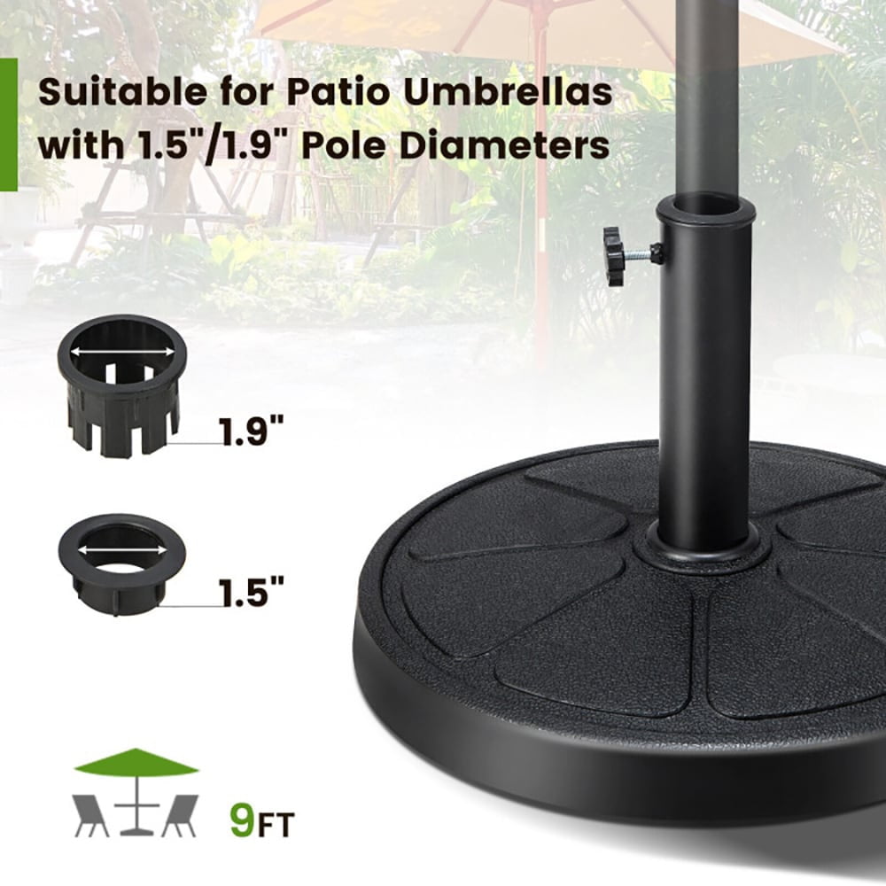 Resenkos 31LBS 18-Inch Round Outdoor Umbrella Base, Black