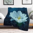 thumbnail image 5 of NIANHE White flower, cactus blanket, comfortable and soft, warm casual blanket, printed design, winter sofa dormitory home decoration, must-have travel product. Size is 50x60 inches., 5 of 9