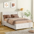 thumbnail image 3 of Queen Size Bed Frame with Storage Headboard, Metal Platform Bed No Noise, Mattress Foundation Strong Metal Slats Support No Box Spring Needed, 3 of 9