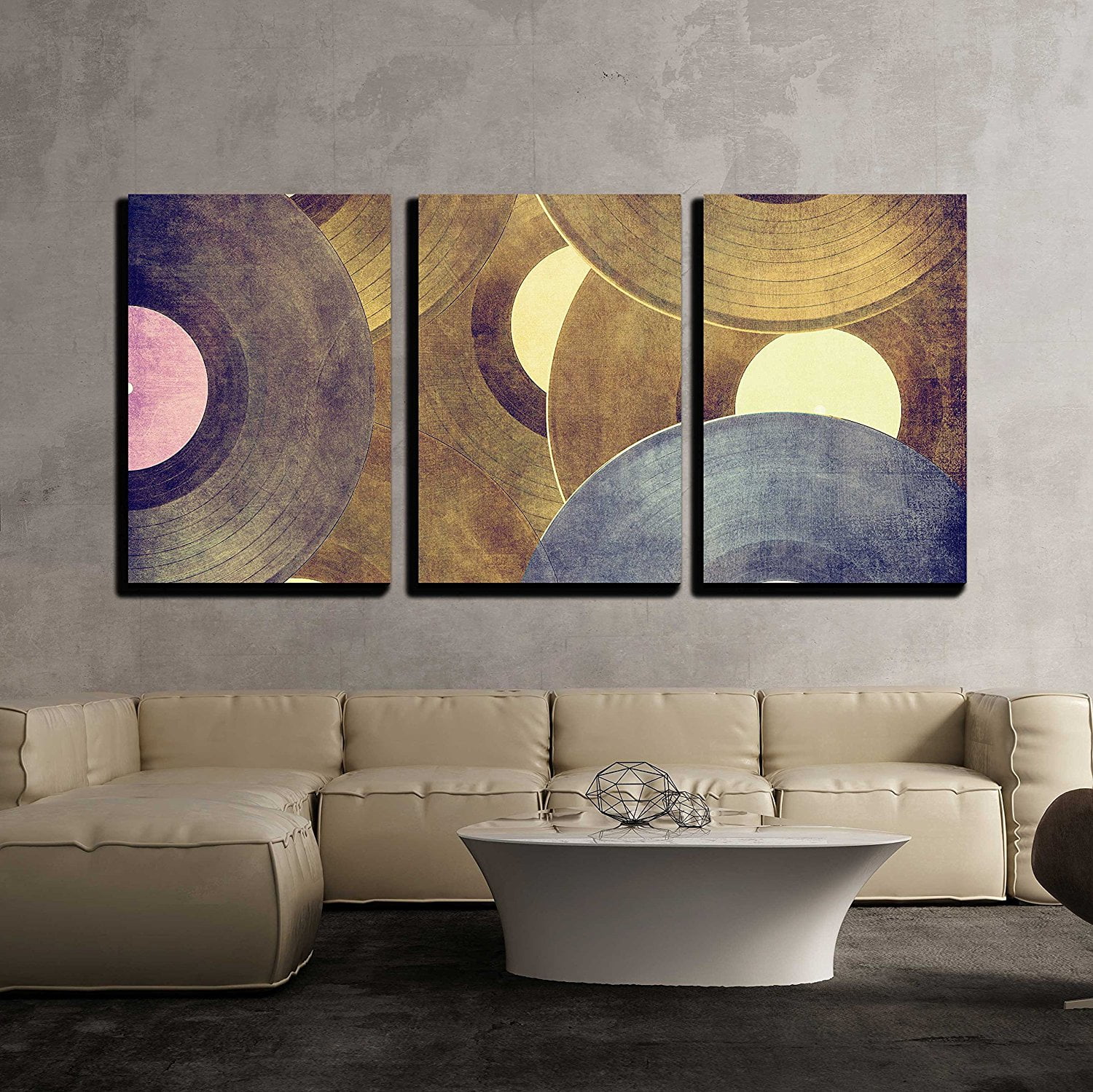 Wall26 3 Piece Canvas Wall Art Vinyl Records Music Modern Home Stretched and Framed Ready to Hang - 24"x36"x3 Panels Walmart.com