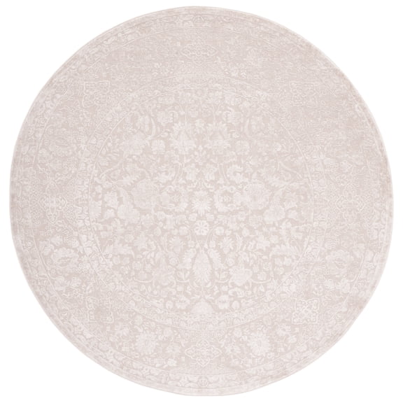 SAFAVIEH Reflection Dermot Traditional Area Rug, Cream/Ivory, 5' x 5' Round