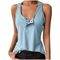 thumbnail image 2 of LOVZFMLL Tank Tops for Women's Casual Sleeveless T-shirt With Solid Button Top, 2 of 6