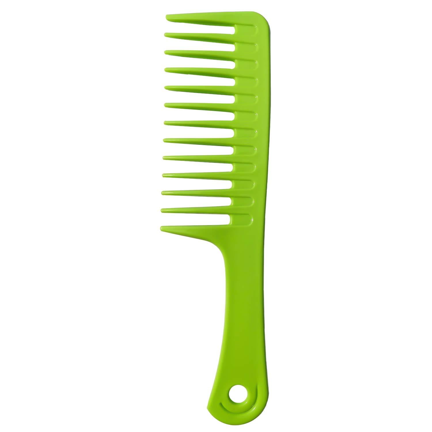 Wapodeai 9.44' Professional Plastic Wide Tooth Shower Hair Comb, Detangling, Anti-Static Technology, Green