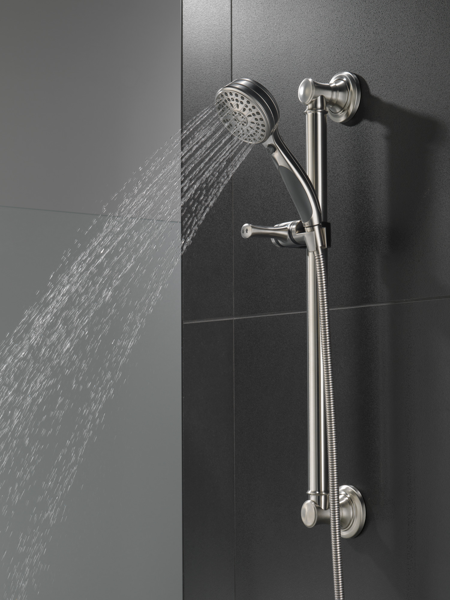 9-Spray ActivTouch® Hand Shower with Traditional Slide Bar / Grab Bar in Stainless 51900-SS - image 5 of 8