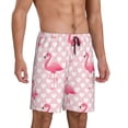 thumbnail image 2 of Balery Cute Flamingo with Heart Pantalones cortos de pijama de punto de algodón para hombre con cinturilla y bolsillos-Small, 2 of 6