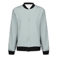 thumbnail image 5 of Holzkary Bomber Jacket Women 2025 Causal Floral Zip Up Coats Long Sleeve Stand Collar Fall Jackets Lightweight Outerwear Tops Autumn Leisure Square Thin Pocket Jacket Blouse Coat Baseball Top Gn1 M, 5 of 9