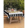 thumbnail image 3 of Outdoor Tablecloth with Umbrella Hole for Patio/Picnic/Party/Camping, Summer Lemons Waterproof Table Cloth Rectangle Table Cover Washable, Modern Country Truck Bees Black Striped (60"x 84"), 3 of 9