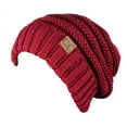 thumbnail image 2 of NYFASHION101 Exclusive Oversized Baggy Slouchy Thick Winter Beanie Hat - Burgundy Metallic, 2 of 4