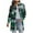 Green, variant on Midi Long Flannel Jacket Women Plaid Shacket Button Down Shirt Jackets Gingham Pattern Fall Jacket Cozy Trench Coat