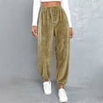 thumbnail image 4 of Gibobby Pantalones para mujer deportivos Pantalones Deportivos De Color Sólido De Otoño E Invierno para Mujer Pantalones Casuales De Felpa(Verde,M), 4 of 5