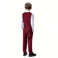 thumbnail image 3 of Wehilion Boys Preppy Style Suit Vest, Boys Clothing For Wedding Banquet Dress,Wine red 14Y, 3 of 5