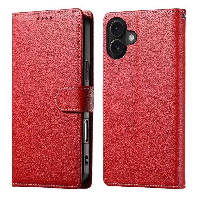 Funda para FOXDOCK iPhone 16 Plus – Cuero Premium, 3 ranuras para tarjetas, Protección contra impactos