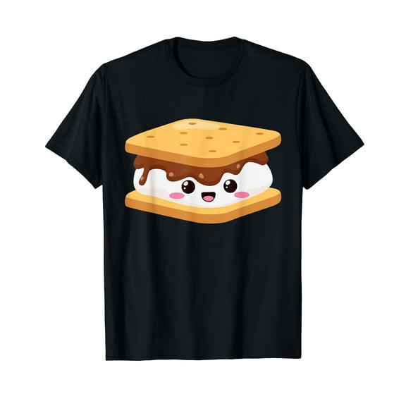 Kawaii Halloween Group Costume Party S'mores Sandwich Small Black T-Shirt