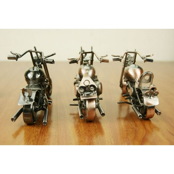 Masteelf Brown Iron Motorcycle Ornaments for Home Decor Unique Vintage Gifts Creative Desk Decorations 4.5x2.5 inches