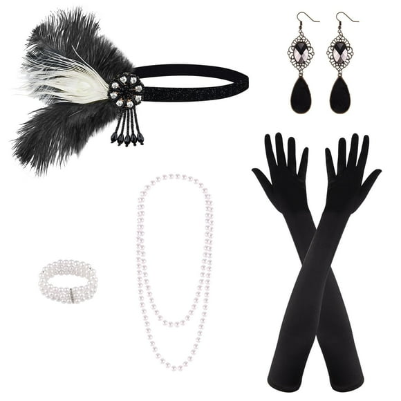 Set de accesorios PLULON Flapper Great Gatsby de los años 20, 8 piezas