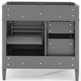 thumbnail image 6 of JERFIT 36 inch Modern Grey Bathroom Vanity with 2 Drawers & Tip-Out Tray, Solid Wood Storage Cabinet with Adjustable Shelf, No Top Sink Included, 6 of 7