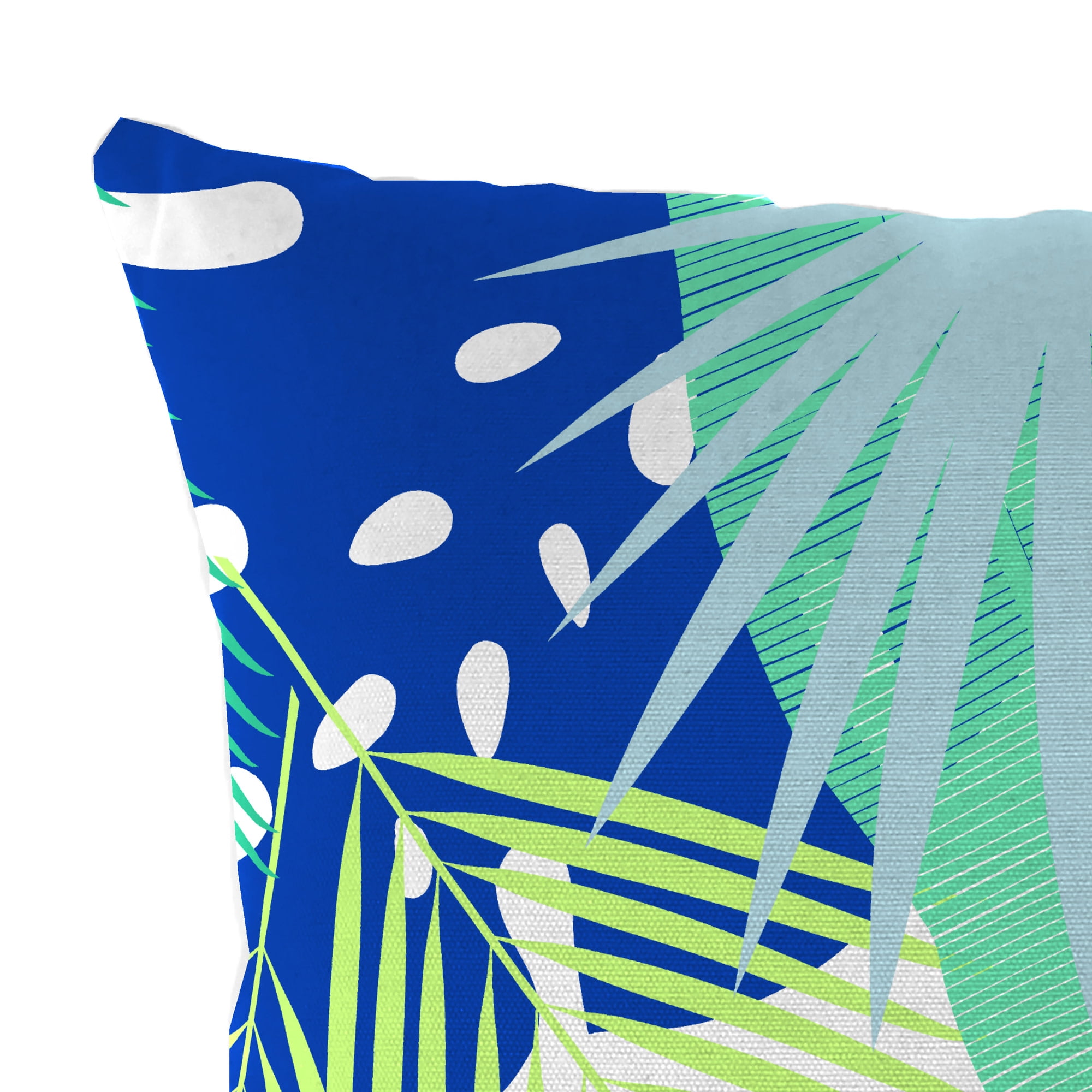 Jordan Manufacturing 14" x 14" Multicolor Tropical Leaves Square Outdoor Throw Pillow (2 Pack)