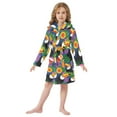 thumbnail image 6 of FORMRS Niños Bathrobe Unisex Hooded Robe Soft Plush Pajamas Sleepwear, Size 7-9T, Colorful Toucans Pattern, 6 of 7