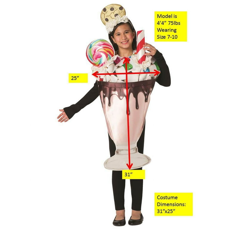 Rasta Imposta Milkshake Halloween Costume, Child 7-10, Multi Color