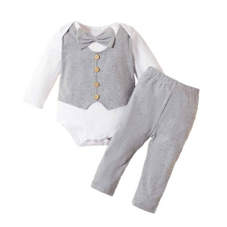 Honeeladyy Sales Infant Toddler Baby Boys Gentleman Suit Fake Vest Long-sleeved Romper Trousers Two-piece Set
Honeeladyy Sales Infant Toddler Baby Boys Gentleman Suit Fake Vest Long-sleeved Romper Trousers Two-piece Set