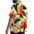 thumbnail image 3 of Peach Men's Short Sleeve Printed Poplin Shirt with Spread Collar Tops - Casual Button Down Summer Beach Shirt for Men and Women, 3 of 6