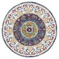 thumbnail image 1 of LR Resources SINUO54155BLO40RD Floral Medallion Mosaic Round Area Rug, 1 of 1