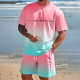 thumbnail image 2 of Blekii Men's Shorts Set, Graphic Print T-Shirt & Shorts Two-Piece, Summer Jogging Sportswear, Lightweight Training Outfit, Matching Lounge Set for Men, Casual Comfort Wear for Home, 2 of 6
