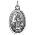 thumbnail image 2 of Sterling Silver St Bernadette and Ascension of Virgin Mary Medal Necklace Oval  16 inch 1.8mm Chain, 2 of 4