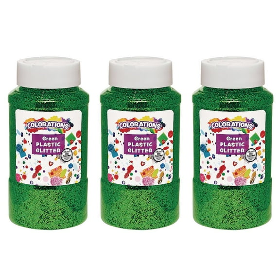 Colorations Extra-Safe Plastic Glitter, Green - 3 lbs.