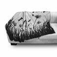 thumbnail image 3 of Nature Soft Flannel Fleece Blanket, Grass Bush Meadow Silhouette with Dragonflies Flying Spring Garden Plants Display, Cozy Plush for Indoor and Outdoor Use, 70" x 90", Black White, by Ambesonne, 3 of 6