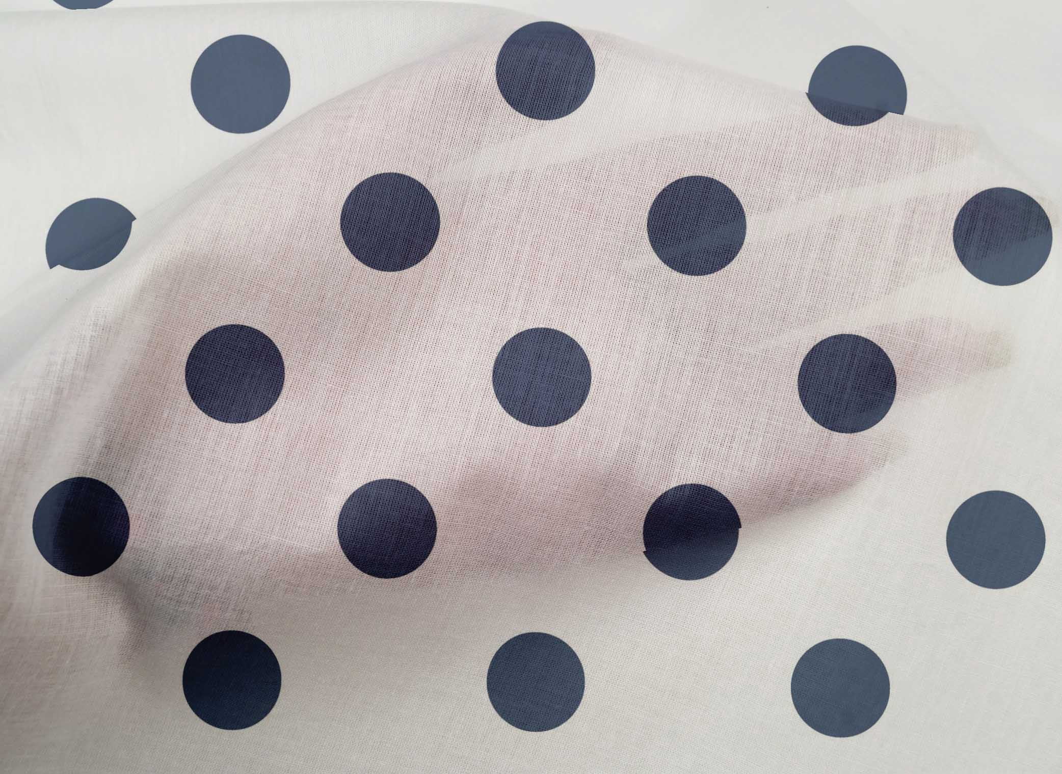 oneOone Cotton Poplin Dark Dusty Blue Fabric Polka Dots Dots Sewing Craft Projects Fabric Prints By Yard 42 Inch Wide