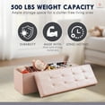 thumbnail image 5 of Ornavo Home 45 Inch Foldable Storage Ottoman Bench, Tufted Large Faux Leather Storage Ottoman, Storage Chest, Foot Rest Stool, Bedroom Bench with Storage - (Cream), 5 of 7
