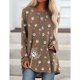 thumbnail image 2 of Tops de manga larga para mujer, camisetas holgadas informales a la moda con estampado de pata de gato y diente de león, camisetas para mujer, 2 of 4