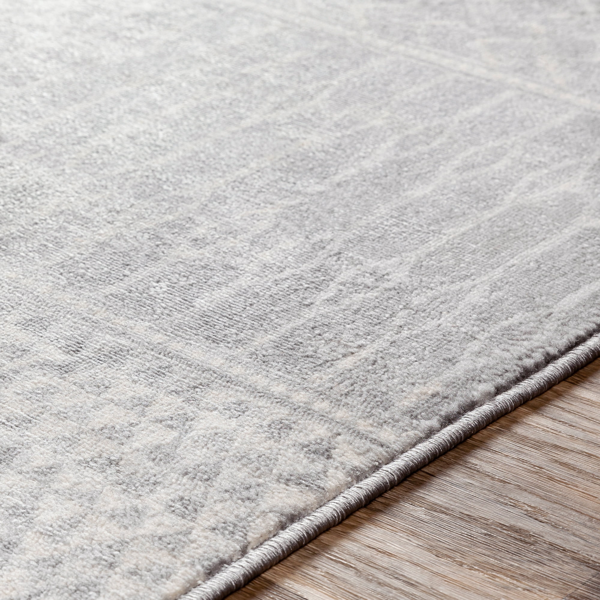 Livabliss Area Rugs for Living Room, 9ft Round Monaco Global Gray Round Rug, Bedroom Dining Room Home Decor Stain Resistant Carpet (7'10" x 7'10")