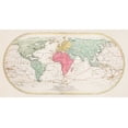 thumbnail image 2 of Lotter, Mathieu Albert 18x11 Black Ornate Wood Framed with Double Matting Museum Art Print Titled - World Map or General Map of the Universe, 2 of 4