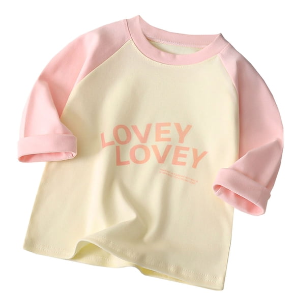 FhsagQ Tops Girls Shirts Kids Boys Girls Casual Long Sleeve Sleeve T Shirts Crewneck Tops Kids Color Block Tee Christmas Shirts for Girls Size 10-12 Cute Shirts for Girls 10-12 9-10 Years
