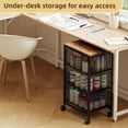 thumbnail image 5 of 3-Tier Rolling Storage Cart with Drawers,  Room Office Utility Cart with Wheels, Vintage Color, 5 of 6