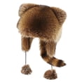 thumbnail image 1 of Gorro de invierno para niños con cordón y bola de peluche, de piel sintética gruesa, elástico, unisex, de color puro, para actividades al aire libre., 1 of 8