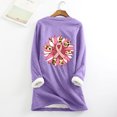 thumbnail image 4 of Jsaierl T-Shirts Cancer du Sein pour Femmes Hiver Doublé Polaire Chandail Grande Taille Col Rond Manches Longues Raglan Blouses Chaudes T-Shirts de Sensibilisation, 4 of 4
