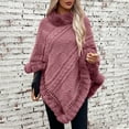 thumbnail image 5 of DailyTrove Women's Turtleneck Knit Poncho, Long Sleeve, Casual Lounge & Outdoor Wear, Soft Wool Blend, Plus Size Friendly, 5 of 5