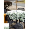 thumbnail image 5 of Outdoor Tablecloth with Umbrella Hole for Patio/Picnic/Party/Camping, Spring Emerald Green Eucalyptus Waterproof Table Cloth Square Cover Washable, Botanical Leaf Country (60"x 60"), 5 of 8