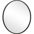 thumbnail image 5 of 43 Inches Round Shape Sleek Frame Mirror, Black- Saltoro Sherpi, 5 of 5