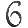 thumbnail image 2 of Spanish Rustic Hammered Wrought Iron Address Number 4 inch 6 (Black), 2 of 4