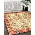 thumbnail image 2 of Ahgly Company Indoor Round Abstract Brown Gold Oriental Area Rugs, 4' Round, 2 of 6