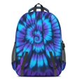 thumbnail image 3 of Blue and Purple Tie Dye Pattern Backpack for School, Cute School Bag with Adjustable Shoulder Straps and Padded Back, 16.9"x12.6"x5.9", 3 of 5