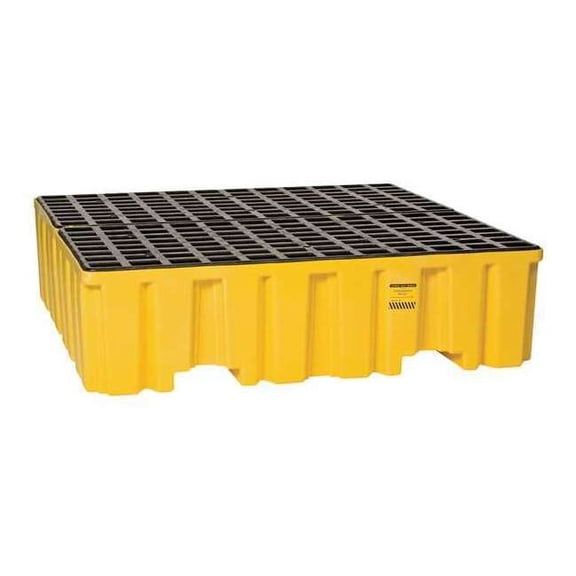 Spill Pallet, 132 gal Spill Capacity, 4 Drums, 8,000 lb Load Capacity, Polyethylene 1640ND