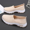 thumbnail image 7 of longantii Women's Slip On Casual Walking Shoes Breathable Knit Non Slip Comfortable Lightweight Sneakers Beige, 7 of 7